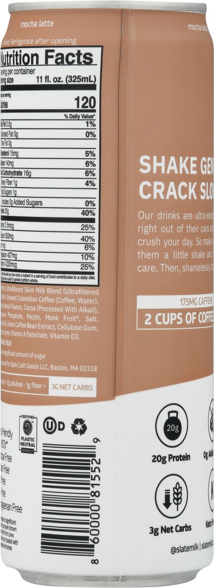 slide 8 of 11, Slate Mocha Latte High Protein Iced Coffee 11oz, 11 fl oz