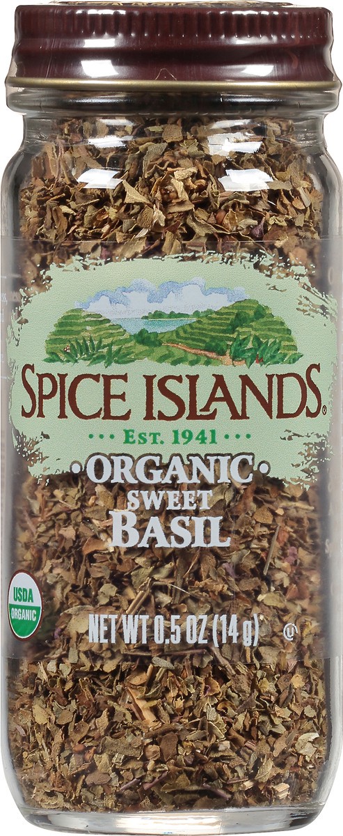 slide 4 of 7, Spice Islands Organic Sweet Basil 0.5 oz. Jar, 0.5 oz