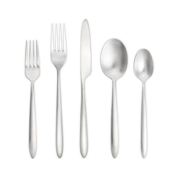 slide 1 of 1, Fortessa Velo Stainless Steel Flatware Set with Brushed Finish, 20 ct