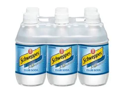 Schweppes Club Soda, 10 fl oz glass bottles, 6 pack