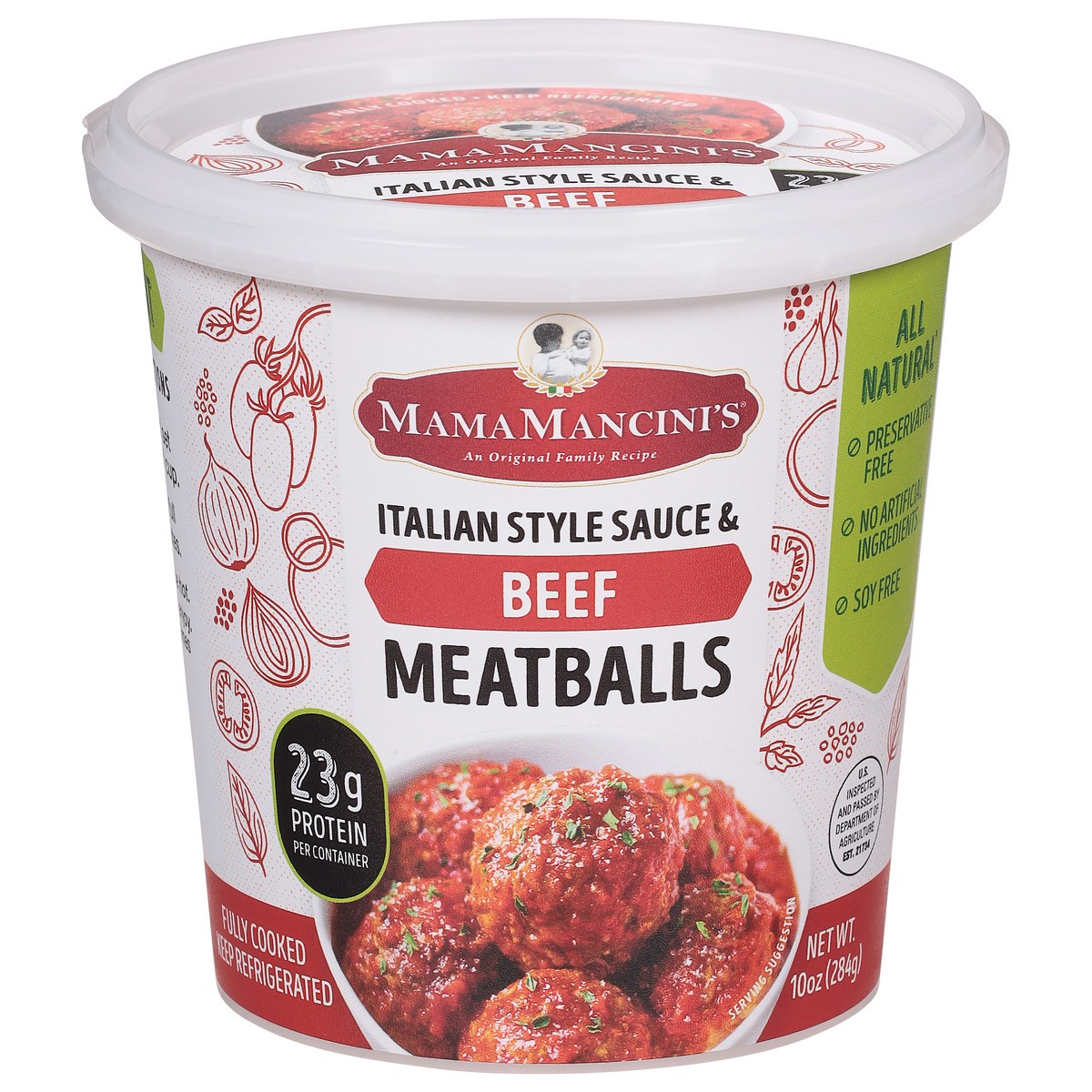 slide 1 of 12, MamaMancini's Mama Mancini's Cup of Beef Meatballs in Italian Style Sauce 10.0 oz, 10 oz