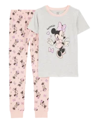 Carter's Kid 2-Piece Minnie Mouse 100% Snug Fit Cotton Pajamas Pink/Grey 10
