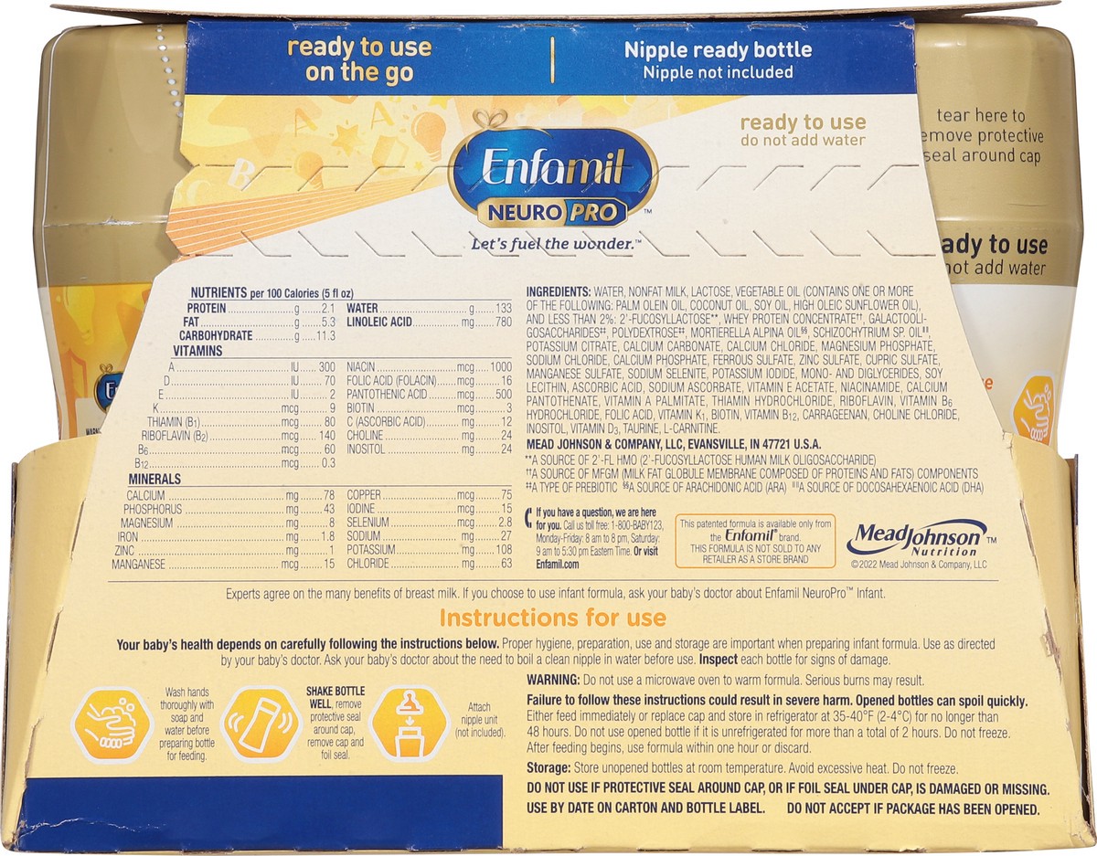 slide 8 of 14, Enfamil Neuro Pro Infant Formula with Iron 6 - 8 fl oz Bottles, 6 ct; 8 fl oz