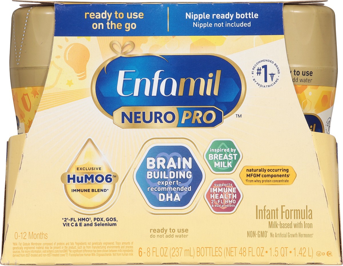 slide 3 of 14, Enfamil Neuro Pro Infant Formula with Iron 6 - 8 fl oz Bottles, 6 ct; 8 fl oz