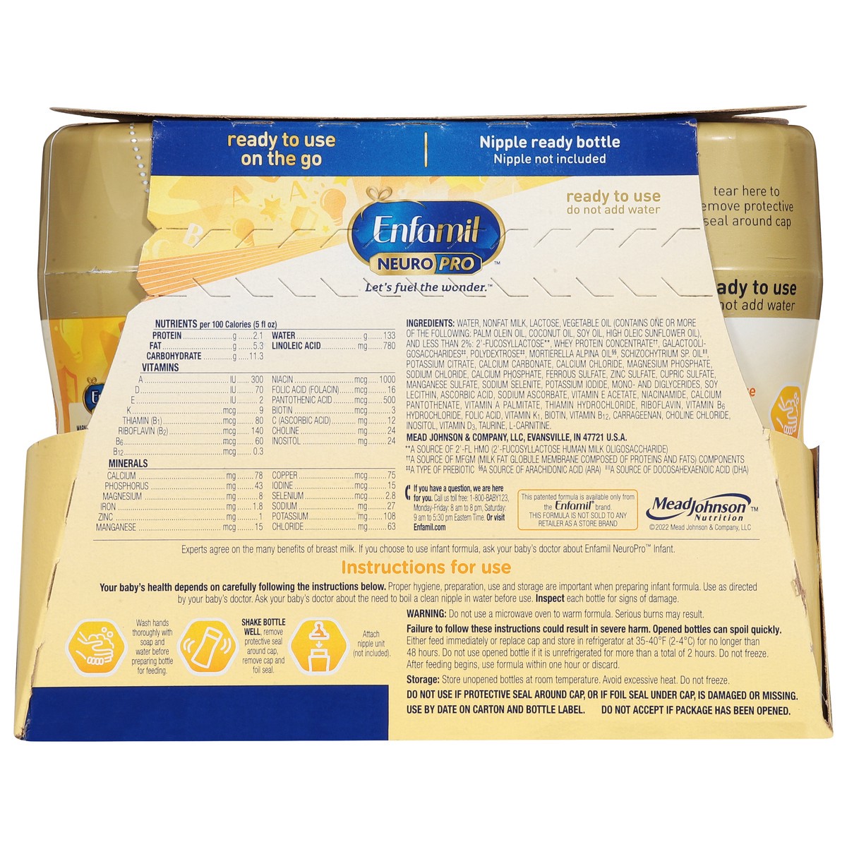 slide 13 of 14, Enfamil Neuro Pro Infant Formula with Iron 6 - 8 fl oz Bottles, 6 ct; 8 fl oz