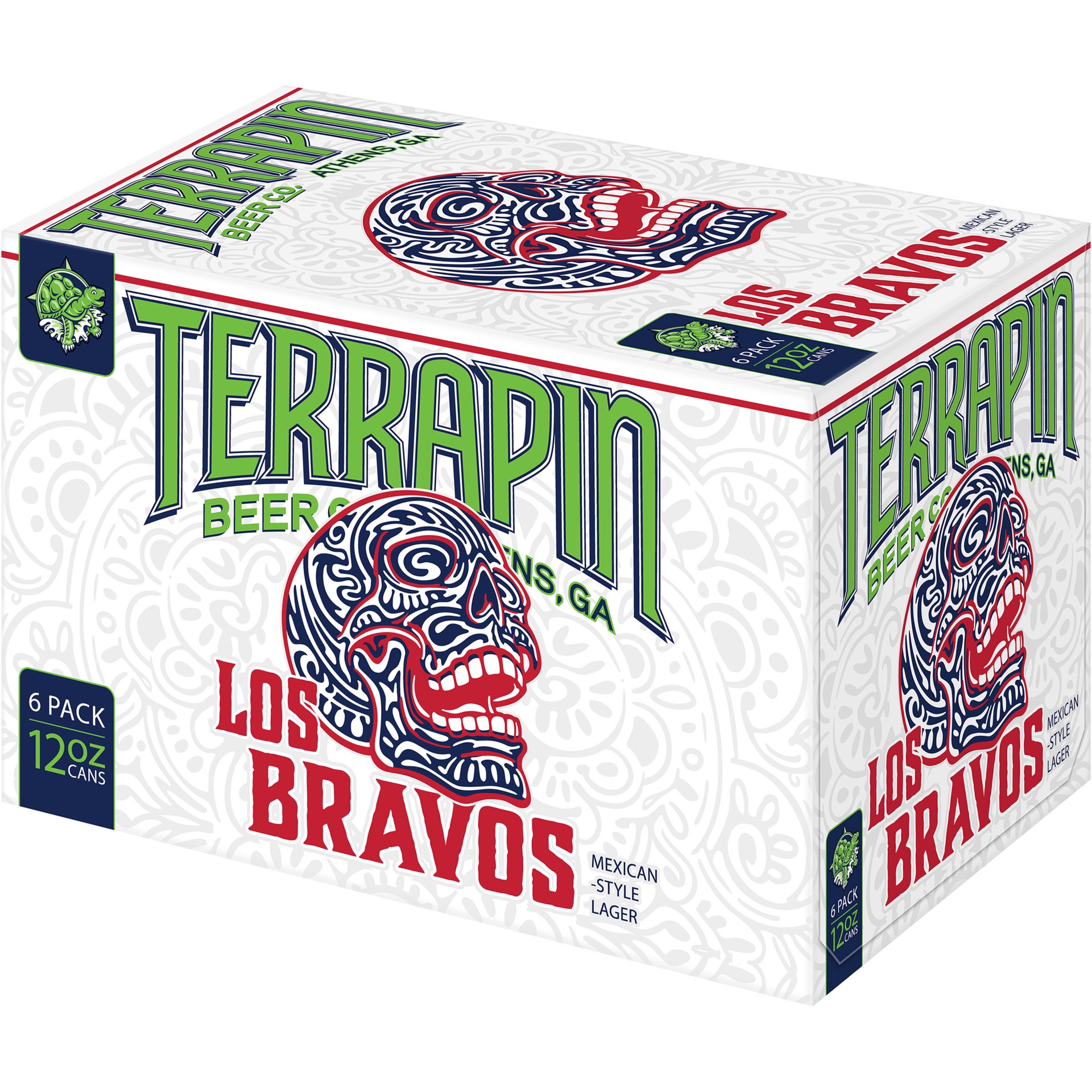 slide 3 of 5, Terrapin Los Bravos Mexican-Style Lager Craft Beer, 5.1% ABV, 6 pack, 12-oz beer cans, 12 fl oz