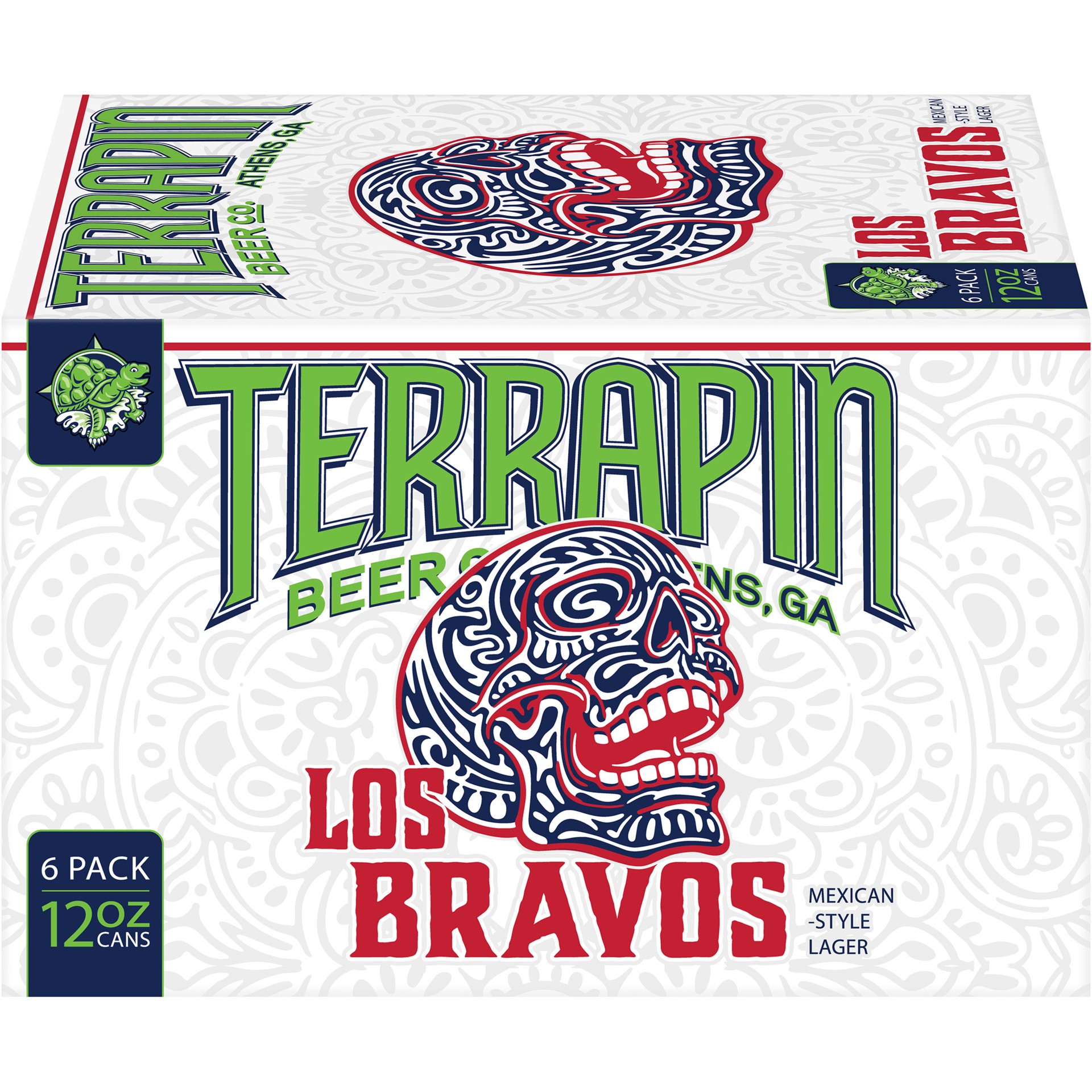 slide 2 of 5, Terrapin Los Bravos Mexican-Style Lager Craft Beer, 5.1% ABV, 6 pack, 12-oz beer cans, 12 fl oz