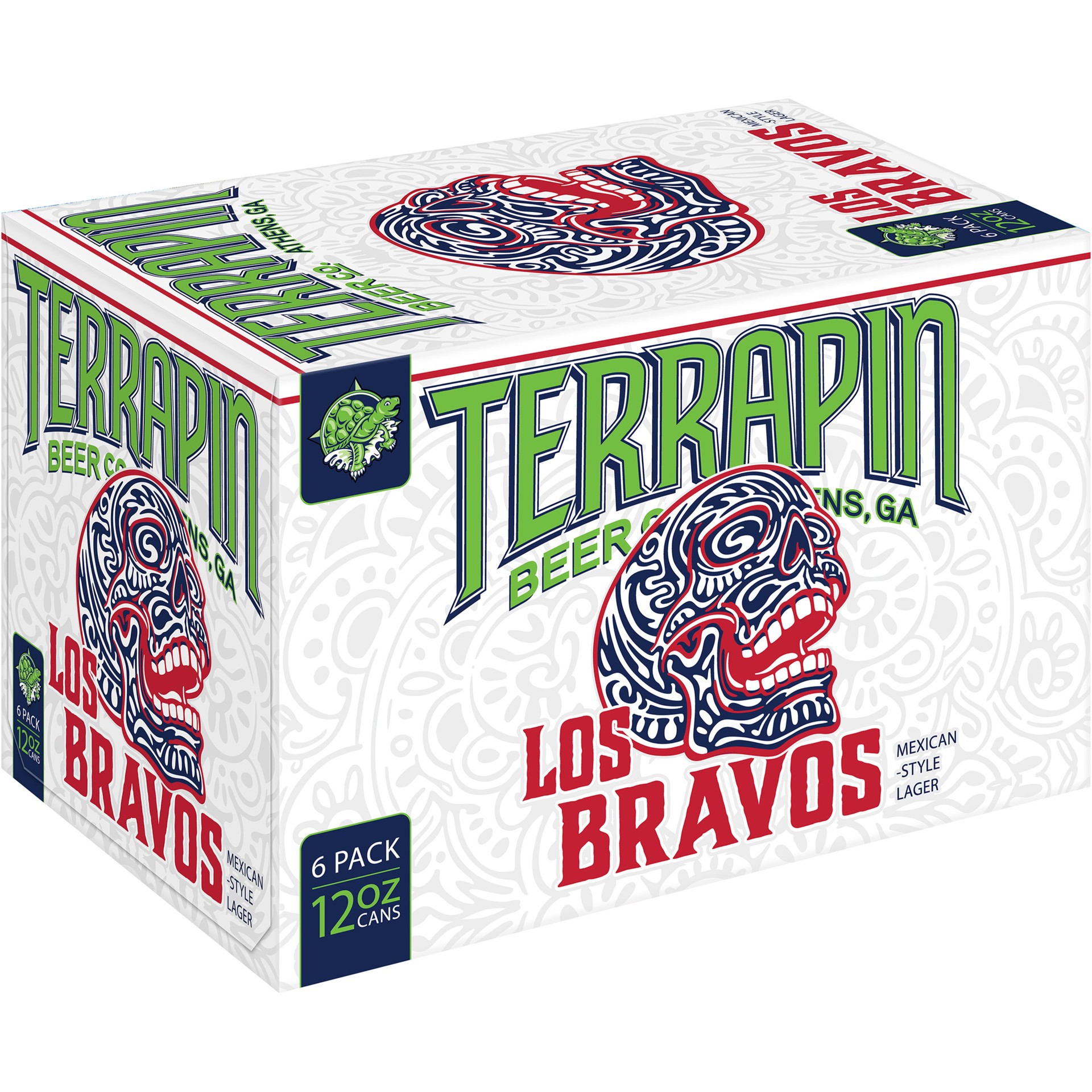 slide 4 of 5, Terrapin Los Bravos Mexican-Style Lager Craft Beer, 5.1% ABV, 6 pack, 12-oz beer cans, 12 fl oz
