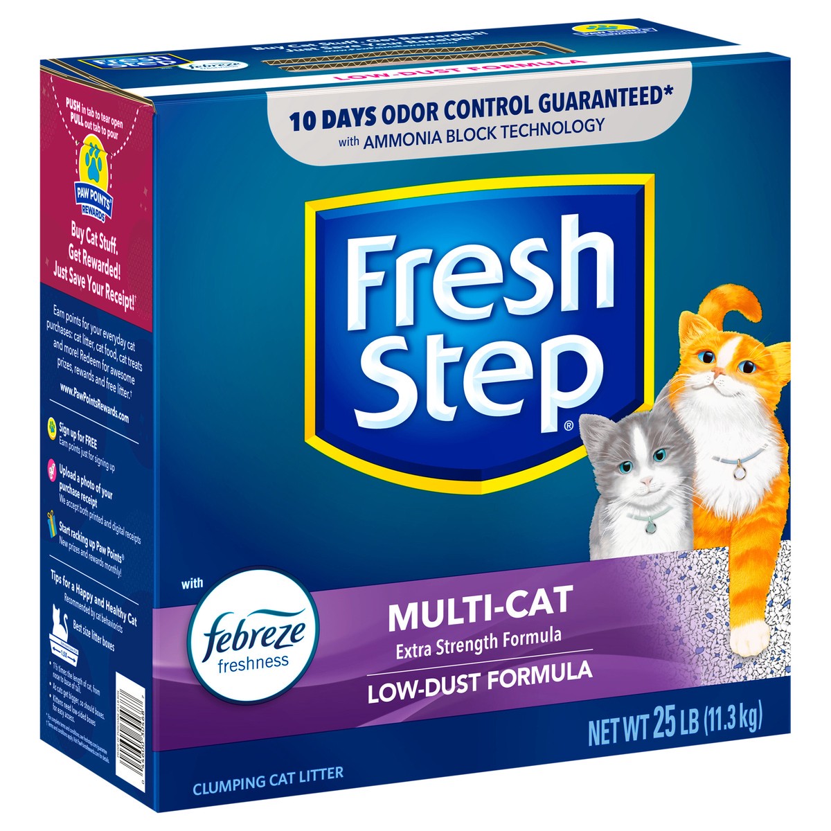 slide 4 of 9, Fresh Step Multi-Cat With Febreze Freshness Scented Clumping Cat Litter, 25 lb