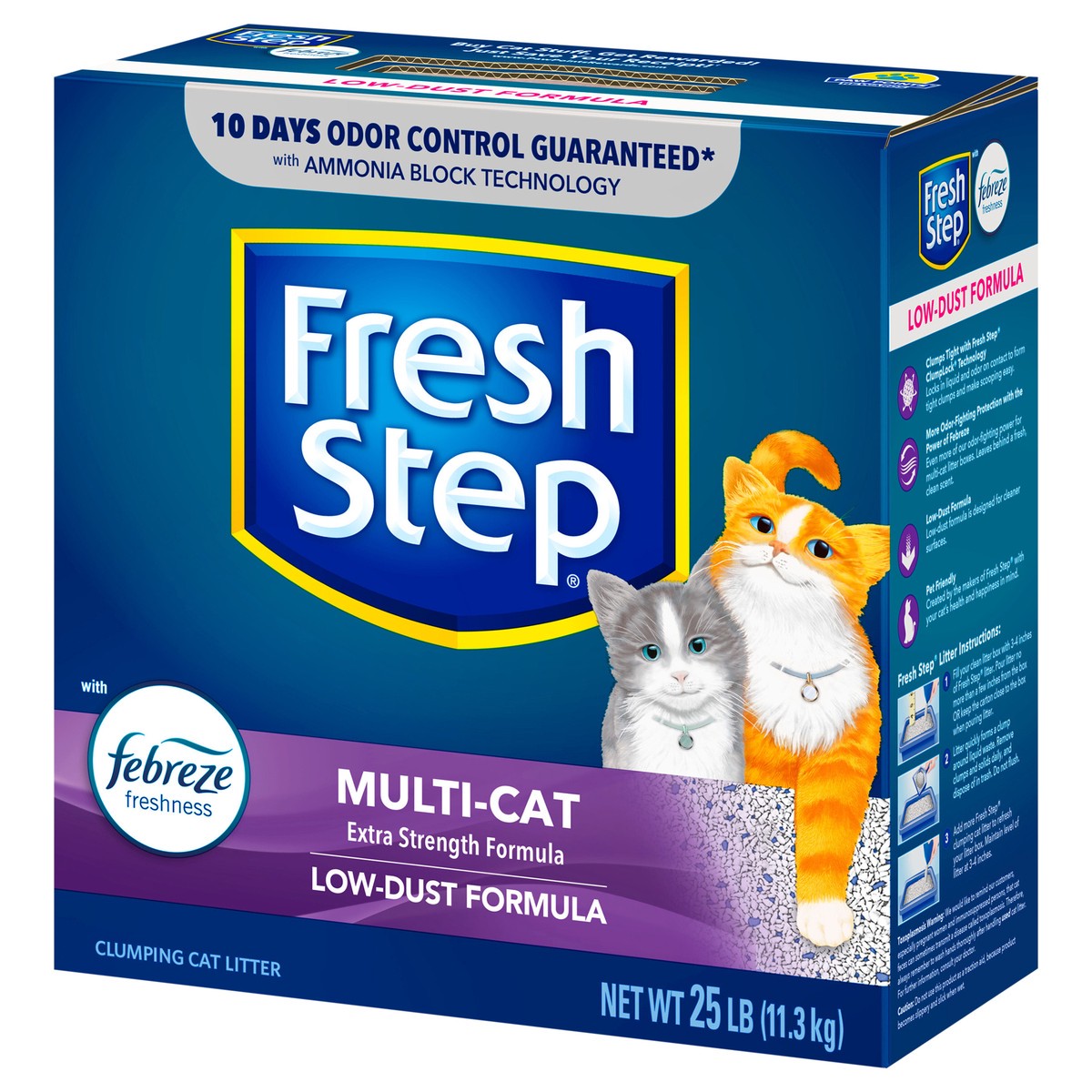 slide 7 of 9, Fresh Step Multi-Cat With Febreze Freshness Scented Clumping Cat Litter, 25 lb