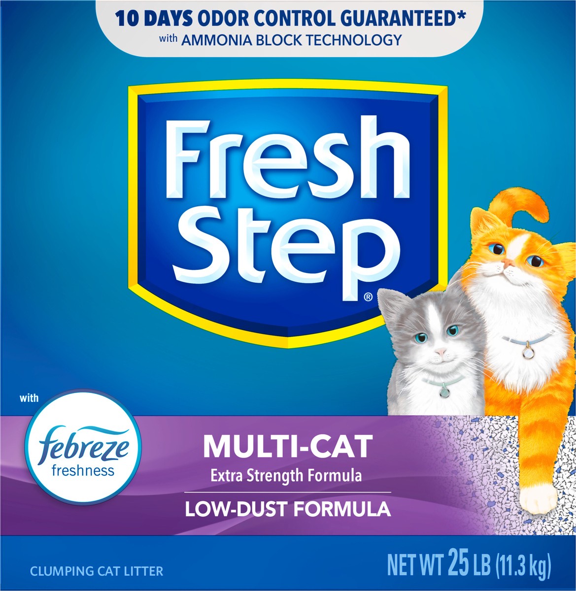 slide 5 of 9, Fresh Step Multi-Cat With Febreze Freshness Scented Clumping Cat Litter, 25 lb