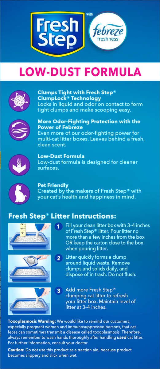 slide 9 of 9, Fresh Step Multi-Cat With Febreze Freshness Scented Clumping Cat Litter, 25 lb