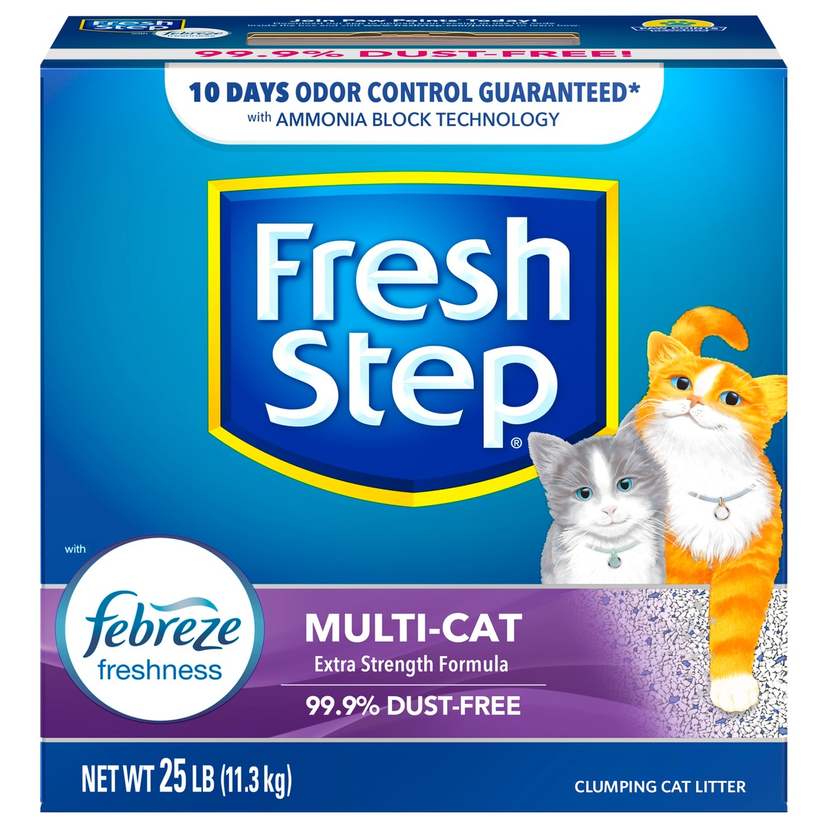 slide 1 of 1, Fresh Step Multi-Cat With Febreze Freshness Scented Clumping Cat Litter, 25 lb