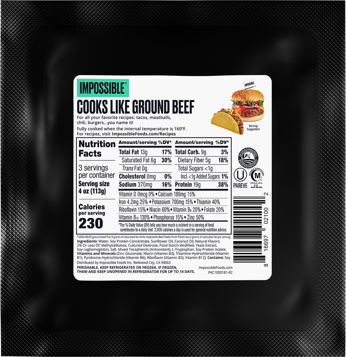 slide 2 of 4, Impossible™ Ground Beef Meat From Plants, 12 oz, 12 oz