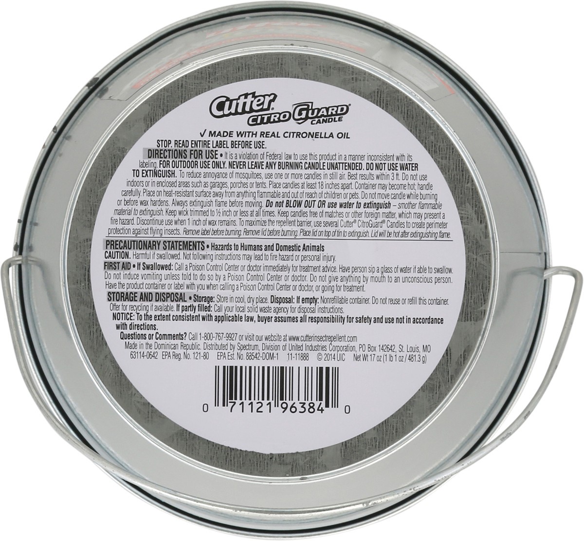 slide 8 of 9, Cutter CitroGuard Candle 17 oz, 17 oz