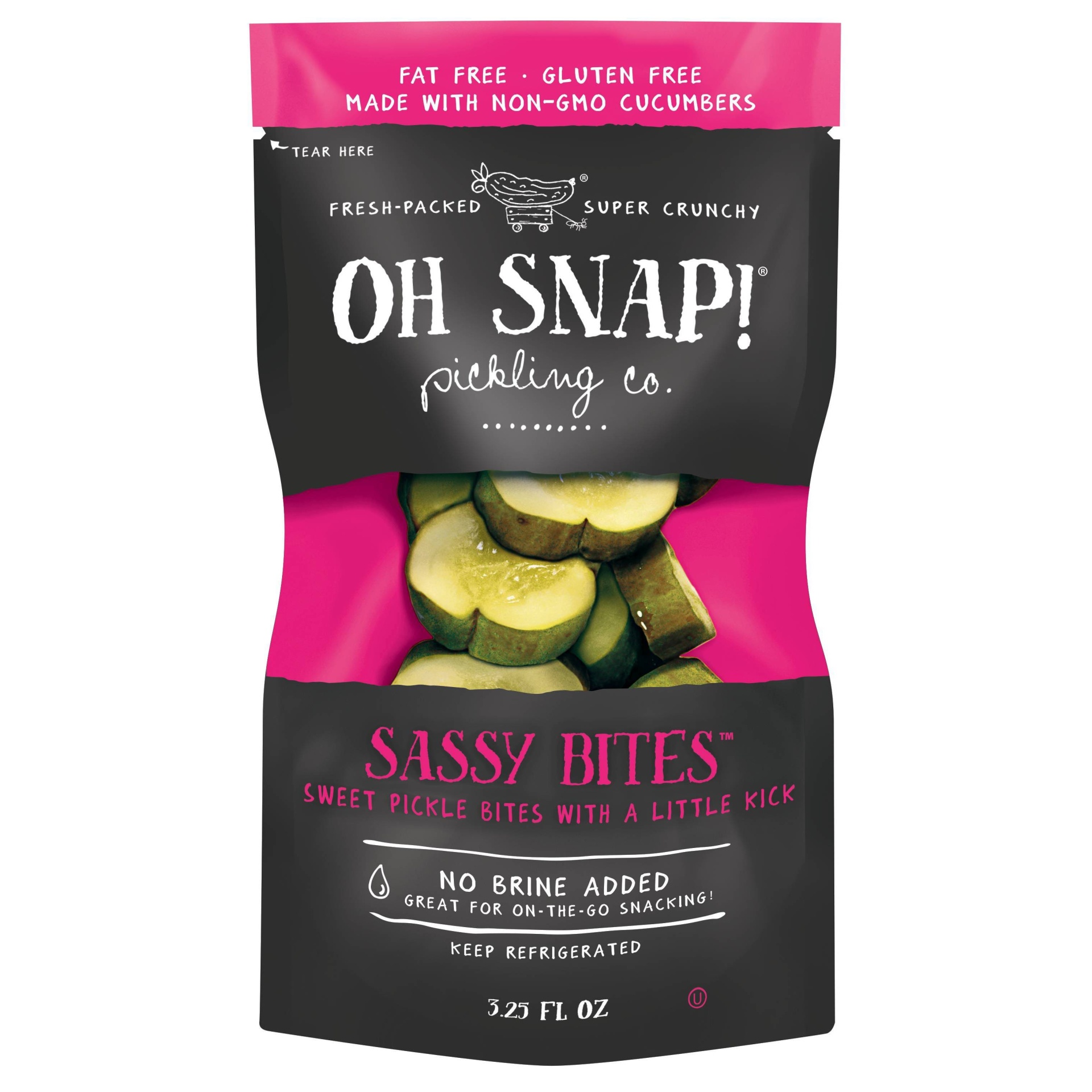 slide 1 of 3, Oh Snap! Pickling Co. Pickle Sweet & Sassy Bites, 3.25 fl oz