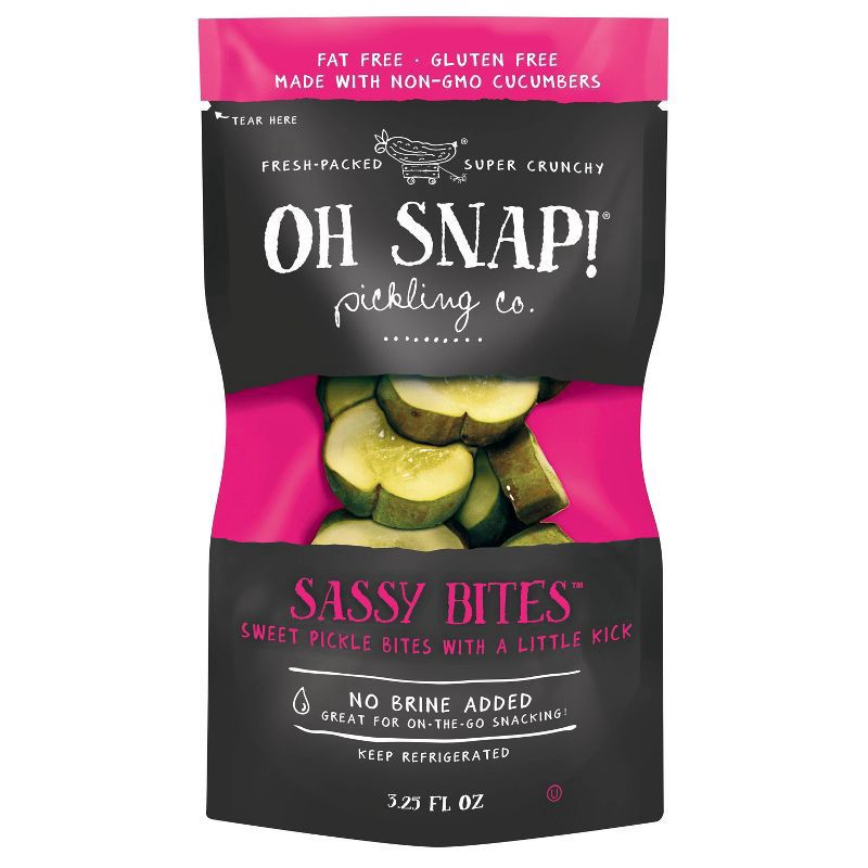 slide 1 of 6, Oh Snap! Pickling Co. Pickle Sweet & Sassy Bites, 3.25 fl oz