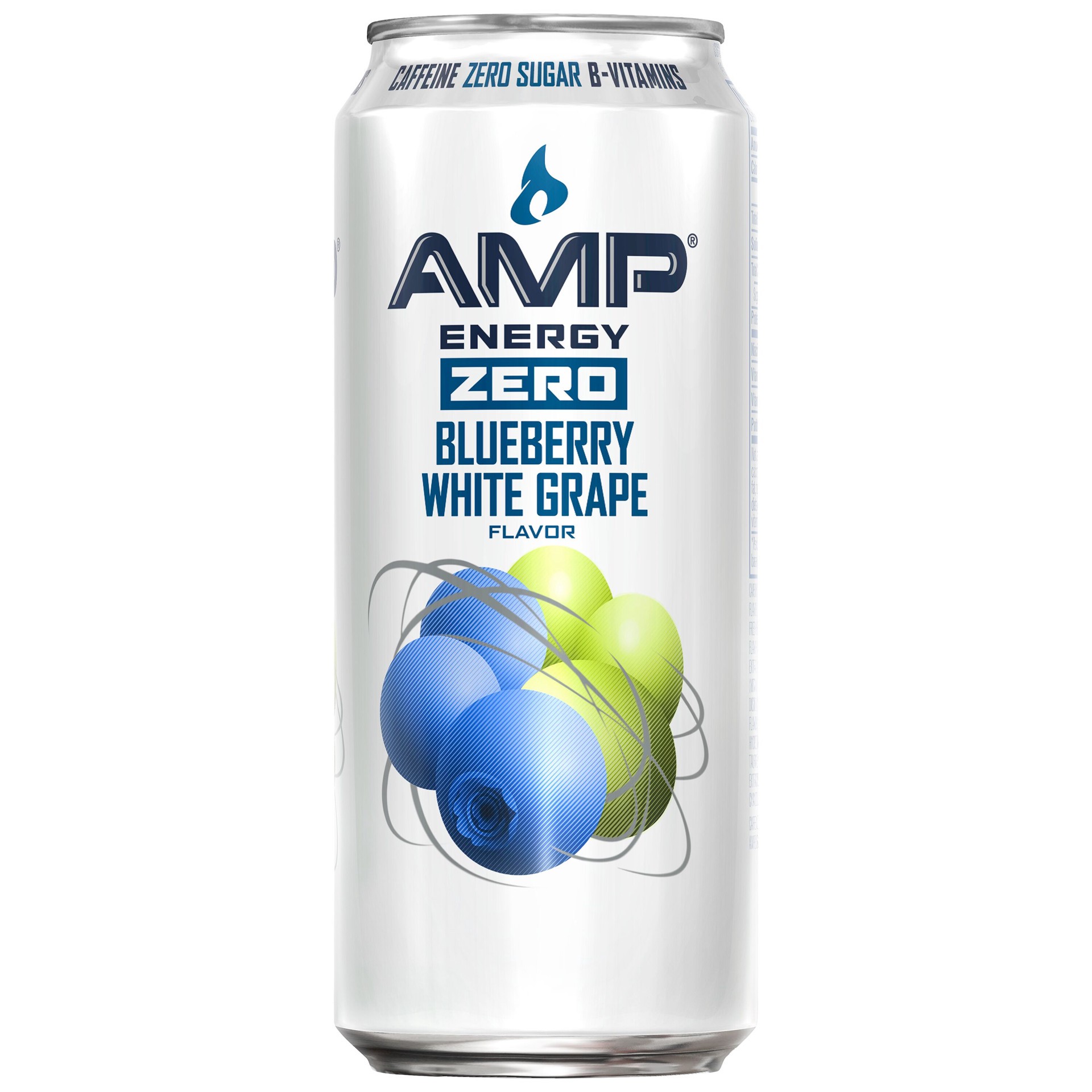 slide 1 of 4, AMP Energy Zero Energy Drink Blueberry White Grape 16 Fl Oz Can, 16 oz