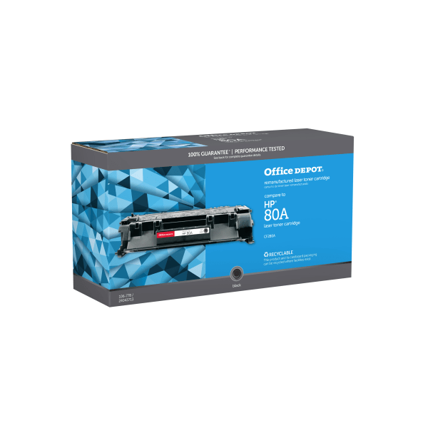 slide 1 of 1, Office Depot Brand Od80A Remanufactured Toner Cartridge Replacement For Hp 80A Black, 1 ct