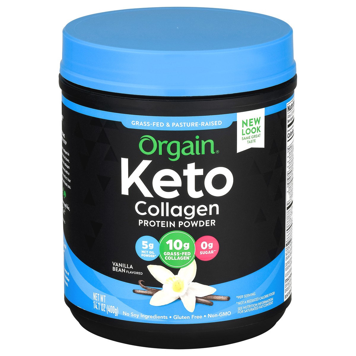 slide 9 of 14, Orgain Keto Collagen Protein Powder, 10g Grass-Fed Collagen, 5g MCT Oil, Vanilla, .88lb, 14.1 oz