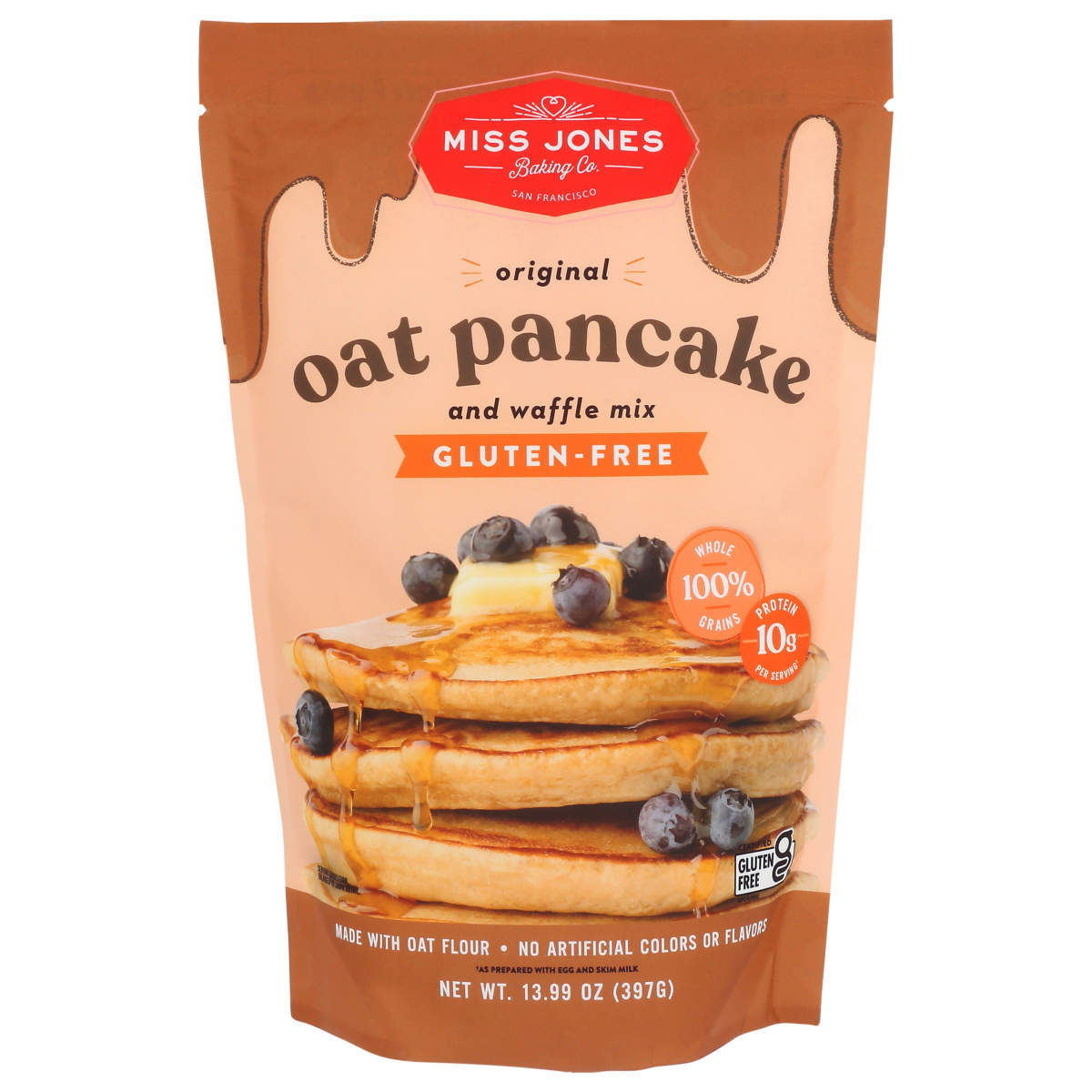 slide 1 of 5, Miss Jones Baking Co. Original Oat Pancake Mix - 13.99 oz, 13.99 oz