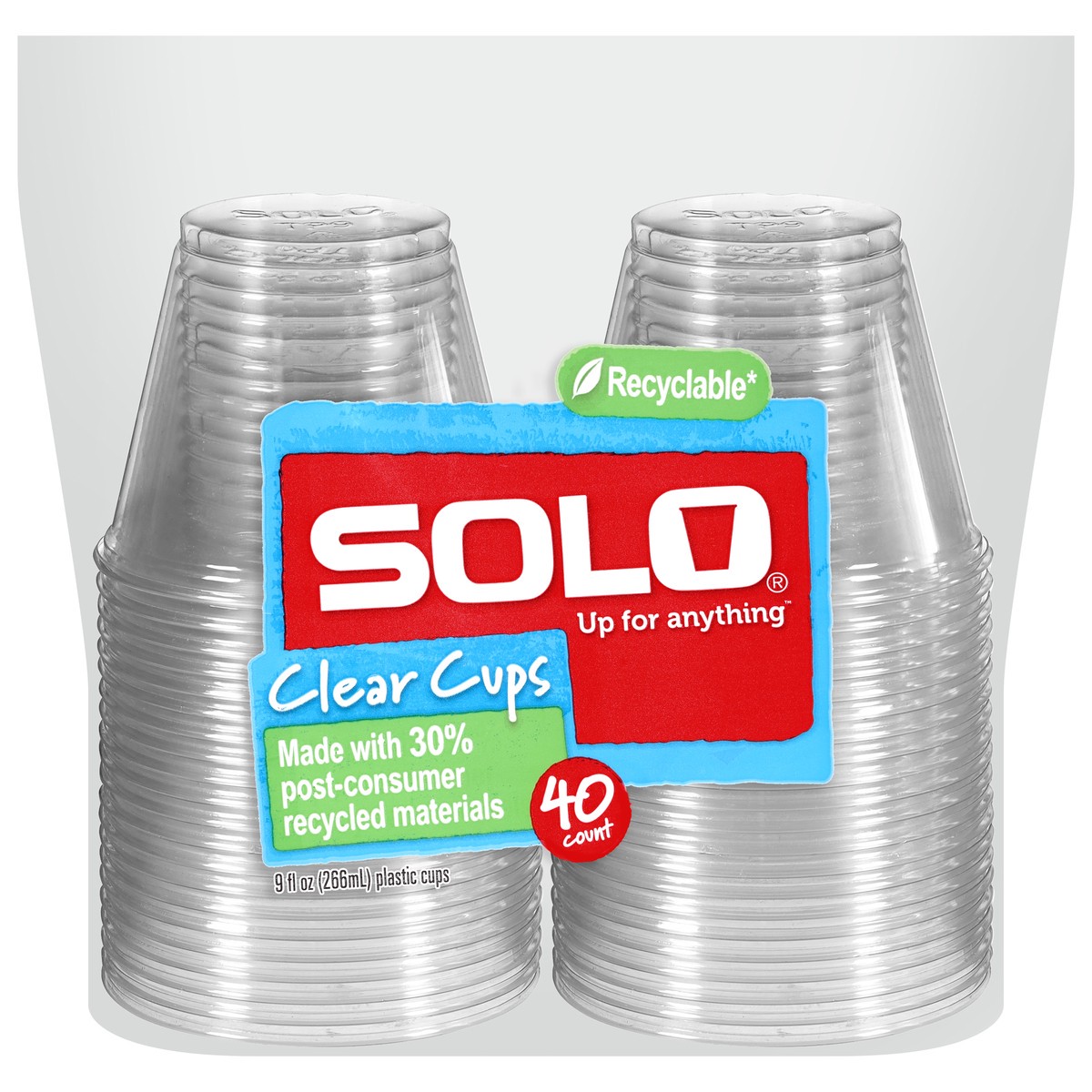 slide 1 of 1, Solo 9 Ounce Clear Cups 40 ea, 40 ct