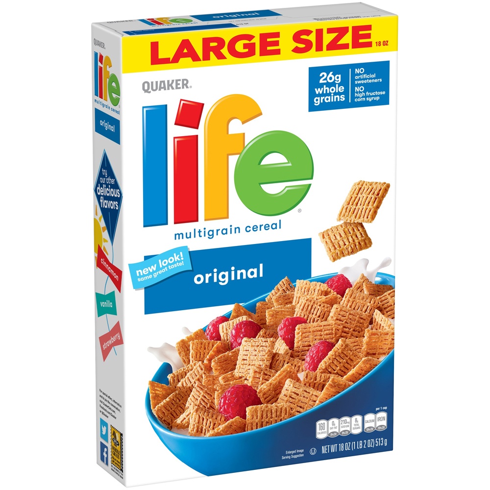 slide 3 of 5, Life Original Multigrain Breakfast Cereal - Quaker Oats, 18 oz