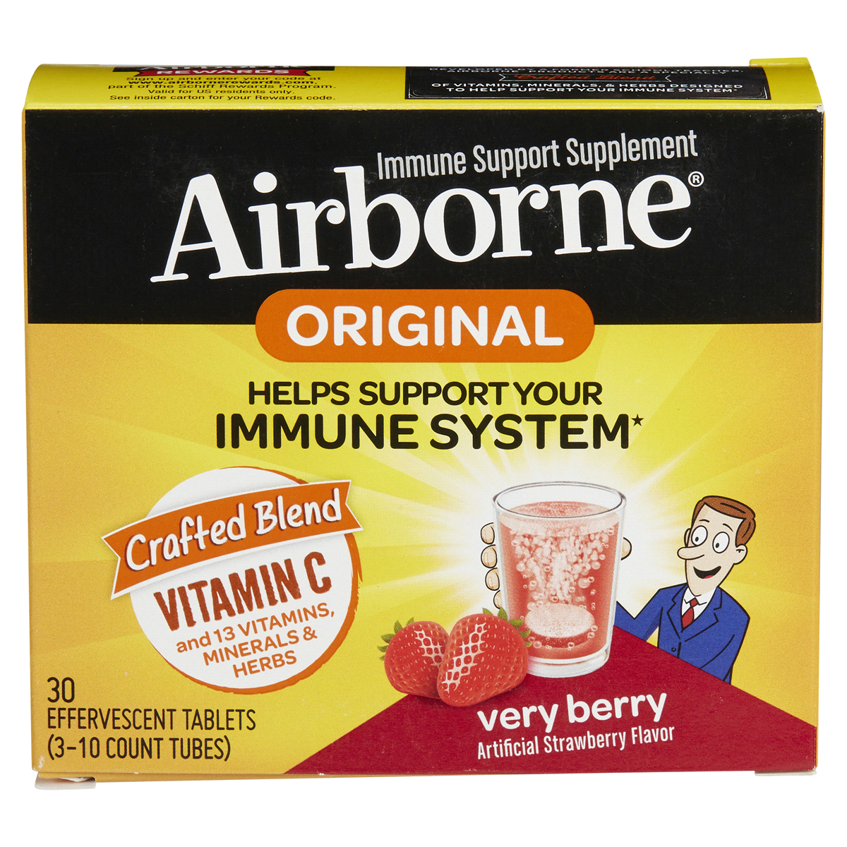 slide 1 of 1, Airbone Original Immune Support Effervescent Dietary Supplement Tablets - Very Berry, 30 ct