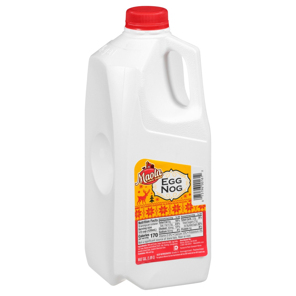 slide 12 of 13, Maola Eggnog Half Gallon, Ultra-Pasteurized, 0.50 gal