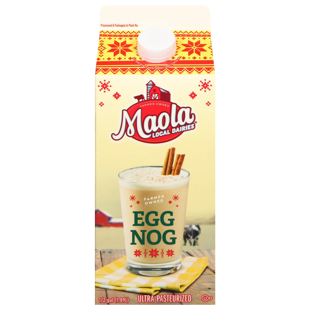 slide 1 of 13, Maola Eggnog Half Gallon, Ultra-Pasteurized, 0.50 gal