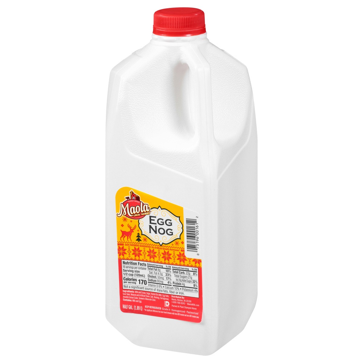 slide 11 of 13, Maola Eggnog Half Gallon, Ultra-Pasteurized, 0.50 gal