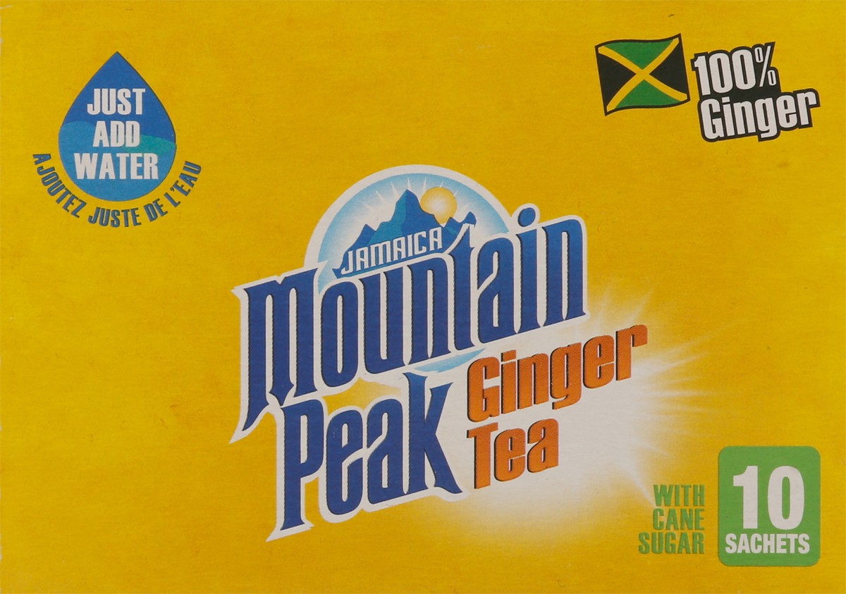 slide 8 of 14, Jamaica Mountain Peak Ginger Tea with Cane Sugar 10 - 0.63 oz Sachets, 10 ct
