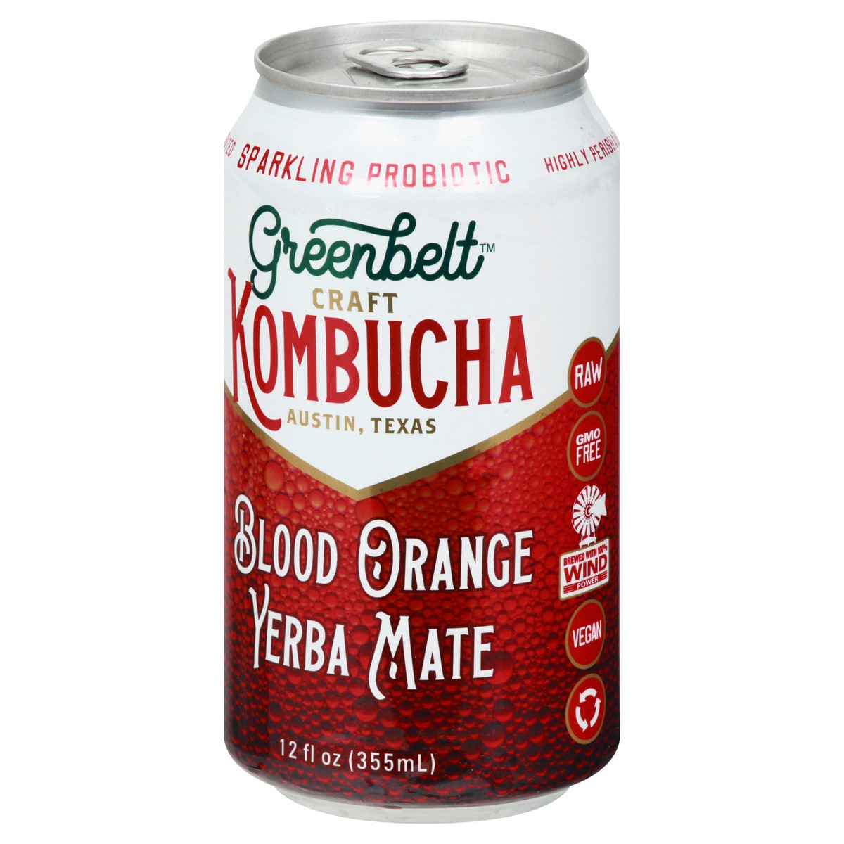 slide 6 of 13, Greenbelt Sparkling Probiotic Blood Orange Yerba Mate Kombucha 12 oz, 12 oz