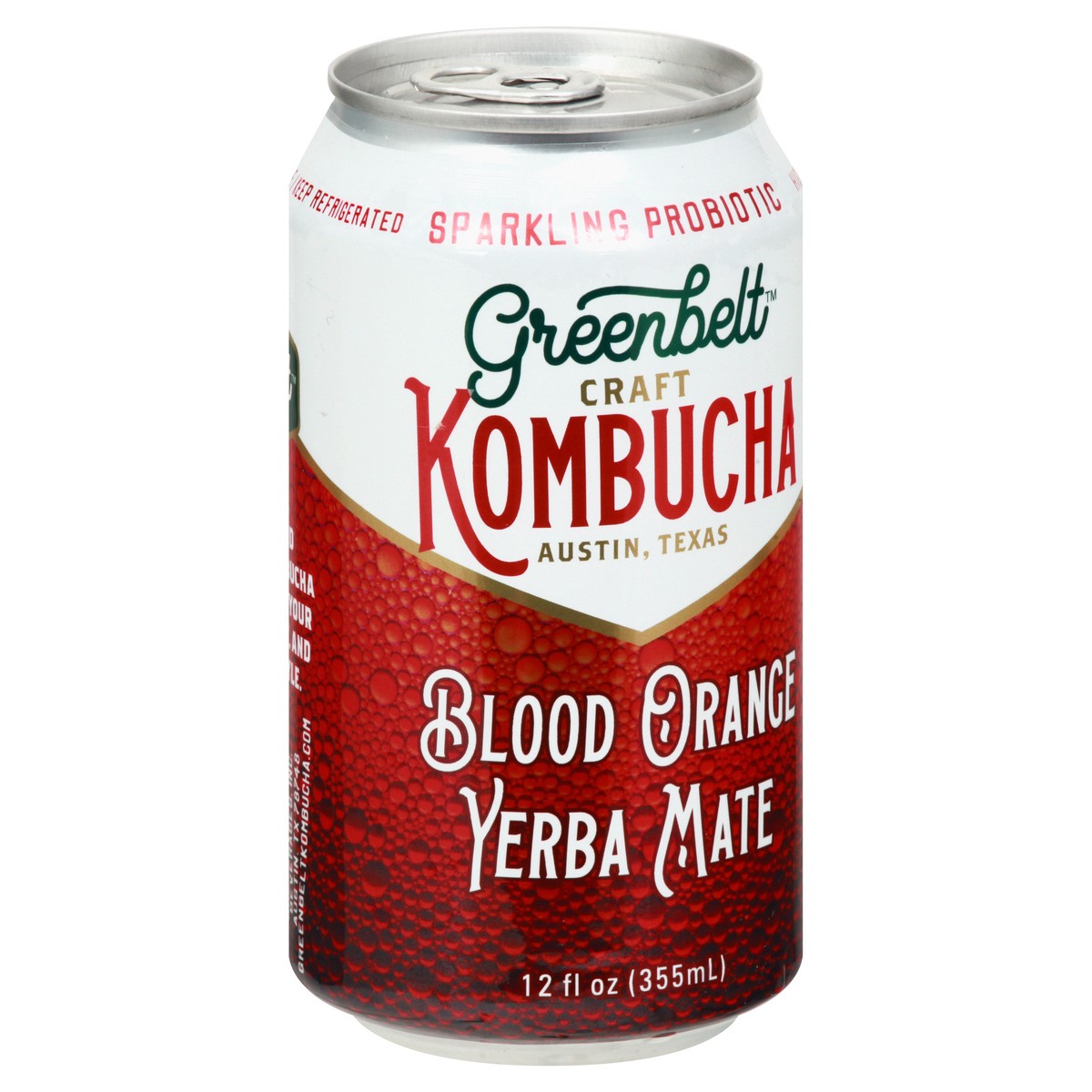 slide 2 of 13, Greenbelt Sparkling Probiotic Blood Orange Yerba Mate Kombucha 12 oz, 12 oz