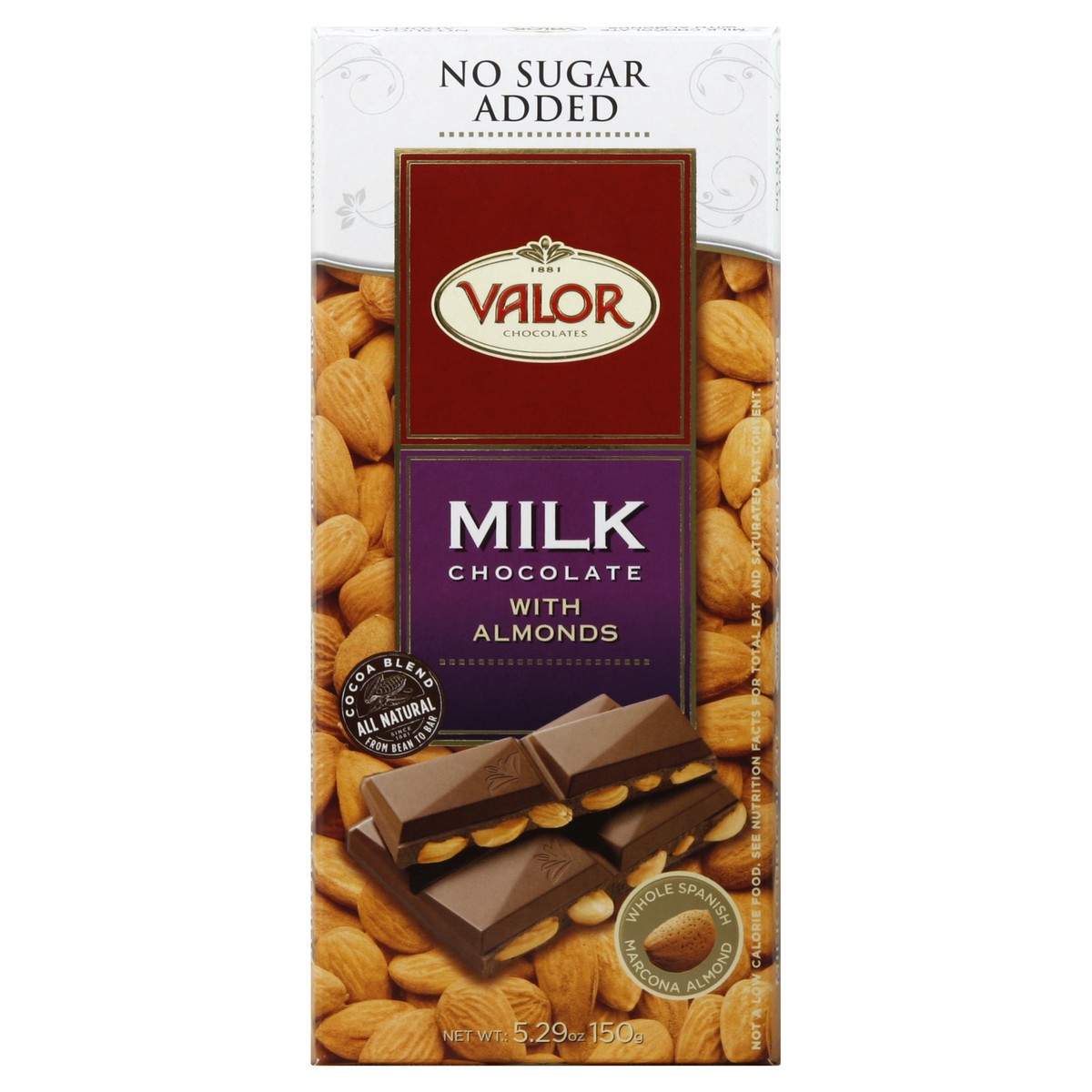 slide 4 of 5, Valor Milk Chocolate, With Almonds, 5.29 oz