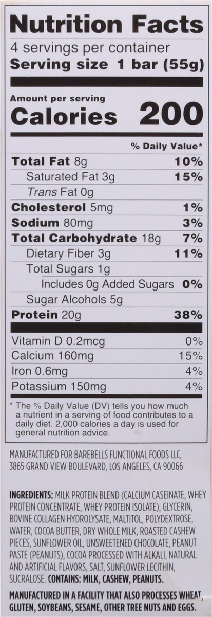 slide 8 of 13, Barebells Caramel + Cashew Protein Bars 4 - 1.94 oz Bars, 4 ct