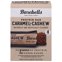 Barebells Caramel + Cashew Protein Bars 4 - 1.94 oz Bars