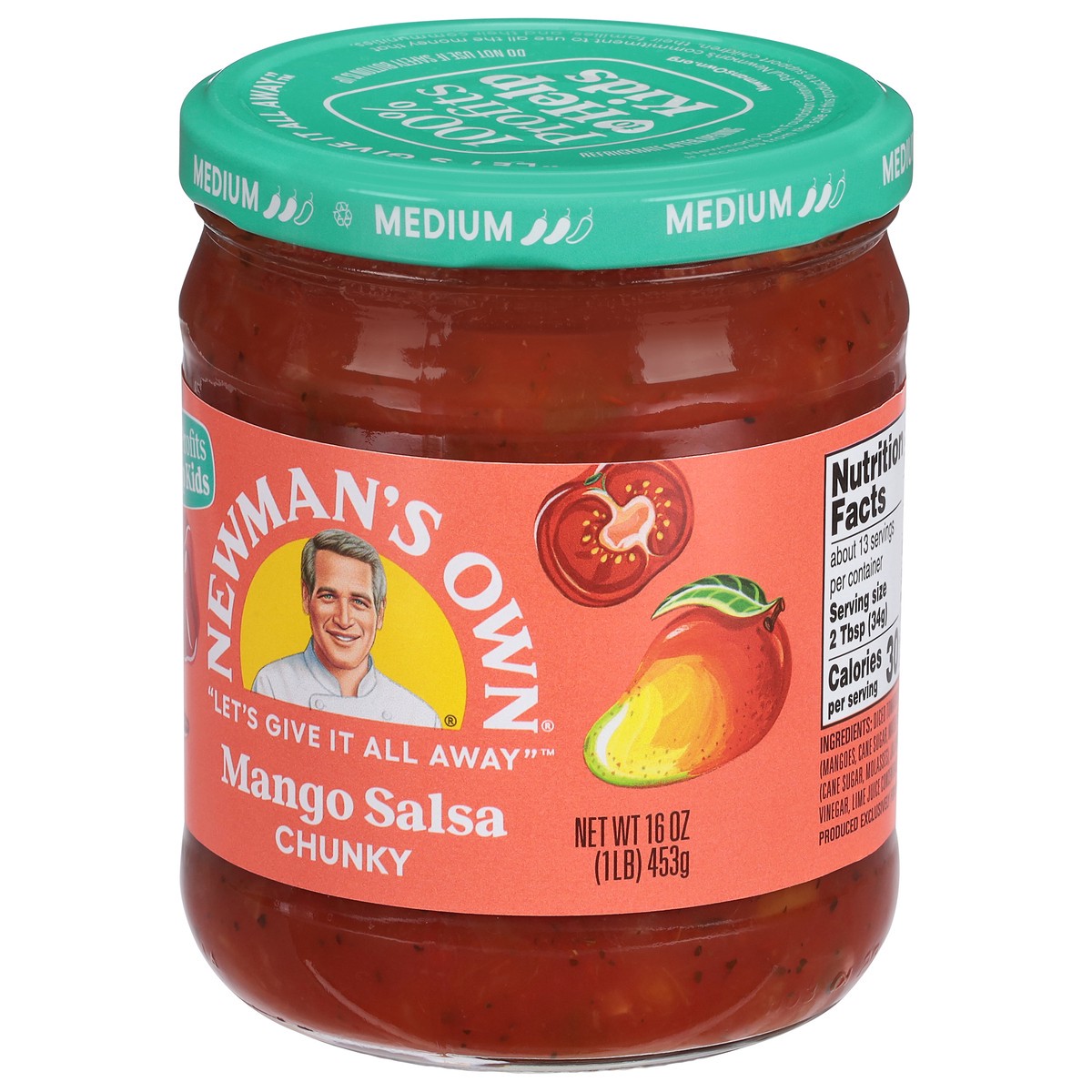 slide 4 of 9, Newman's Own Medium Chunky Mango Salsa 16 oz, 16 oz