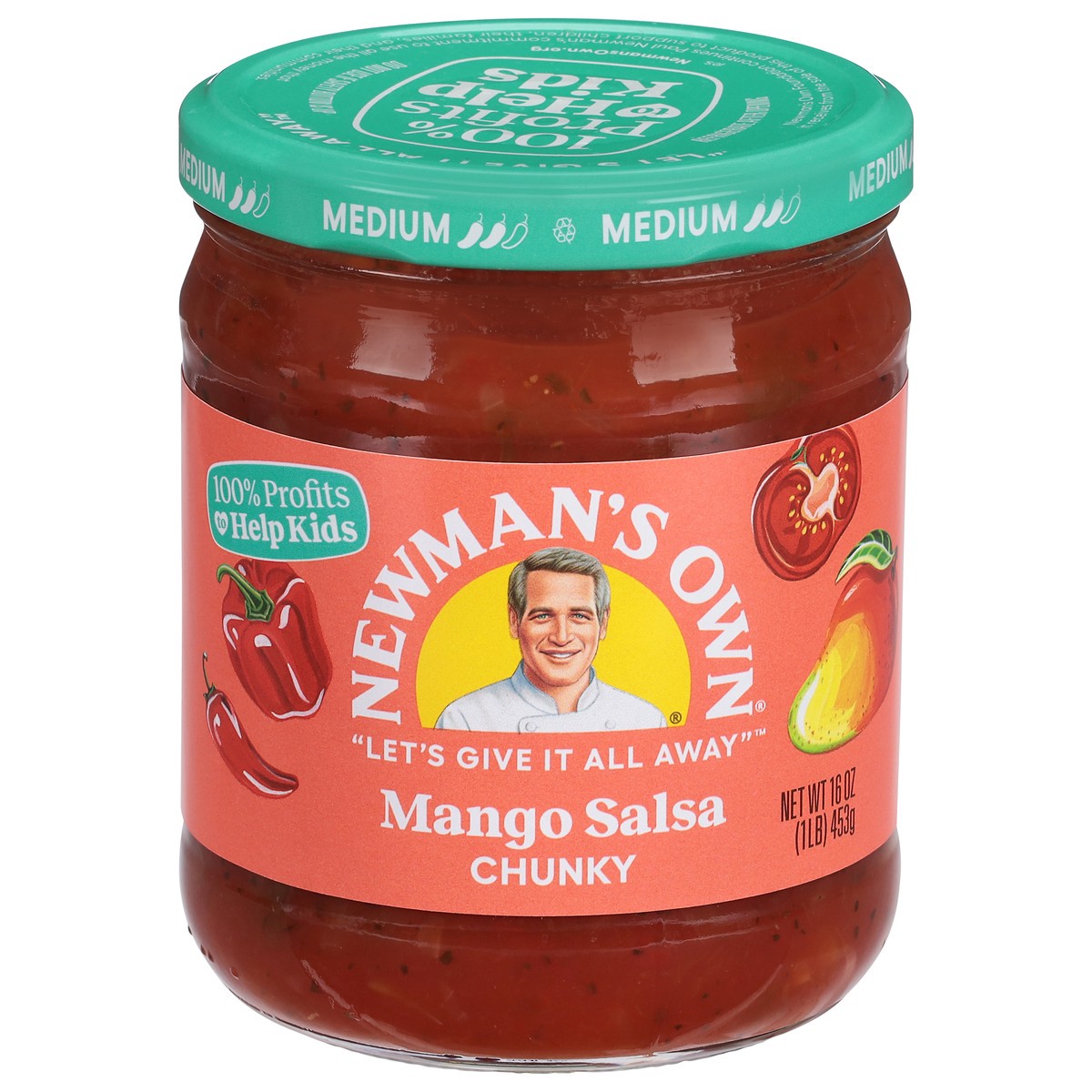 slide 1 of 9, Newman's Own Medium Chunky Mango Salsa 16 oz, 16 oz