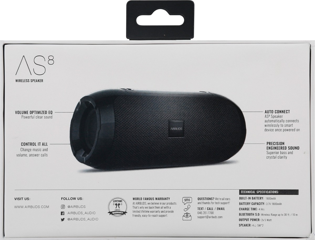 slide 8 of 9, Airbuds AS8 Wireless Speaker 1 ea Box, 1 ct