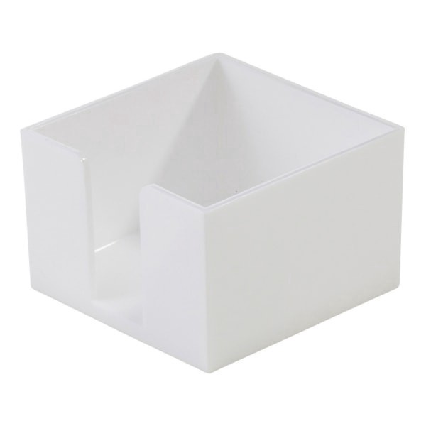 slide 4 of 4, Realspace Plastic Memo Holder, White, 3 3/8 in x 3 3/8 in x 2 1/4 in