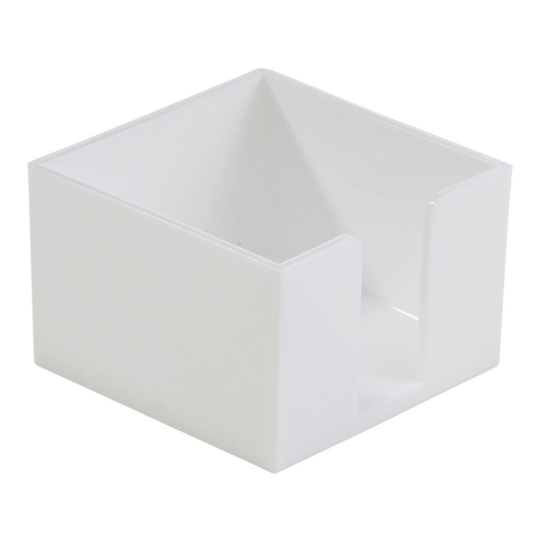 slide 1 of 4, Realspace Plastic Memo Holder, White, 3 3/8 in x 3 3/8 in x 2 1/4 in