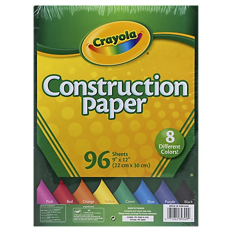 slide 1 of 1, Crayola Construction Paper, 96 ct