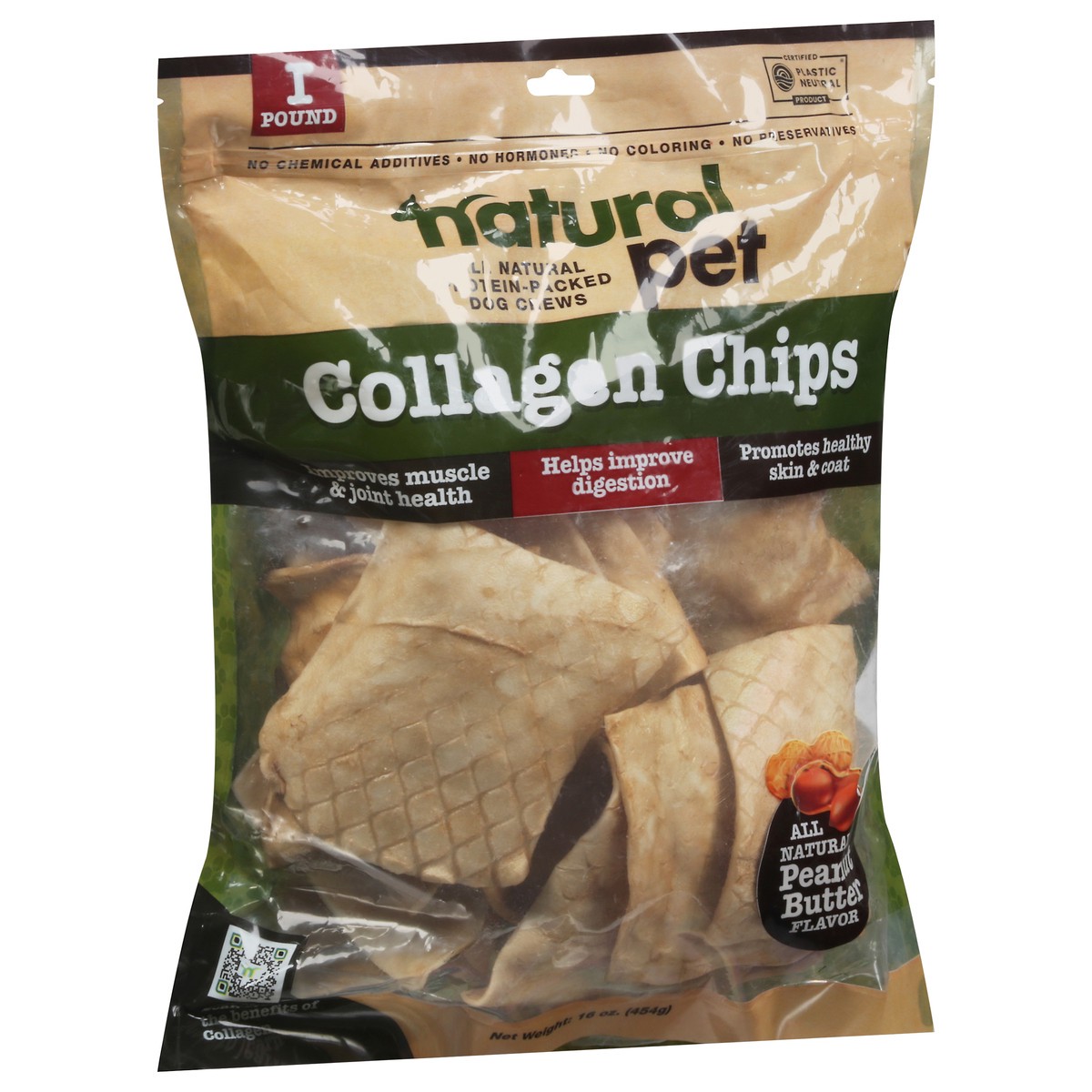 slide 6 of 9, Natural Pet Collagen Chips Peanut Butter Flavor Dog Chews 16 oz, 16 oz