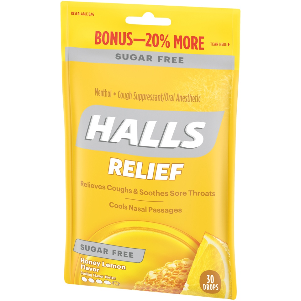 Halls Sugar Free Triple Soothing Action Cough Drops Honey Lemon 30 Ct halls-sugar-free-triple-soothing-action-cough-drops-honey-lemon-30-ct