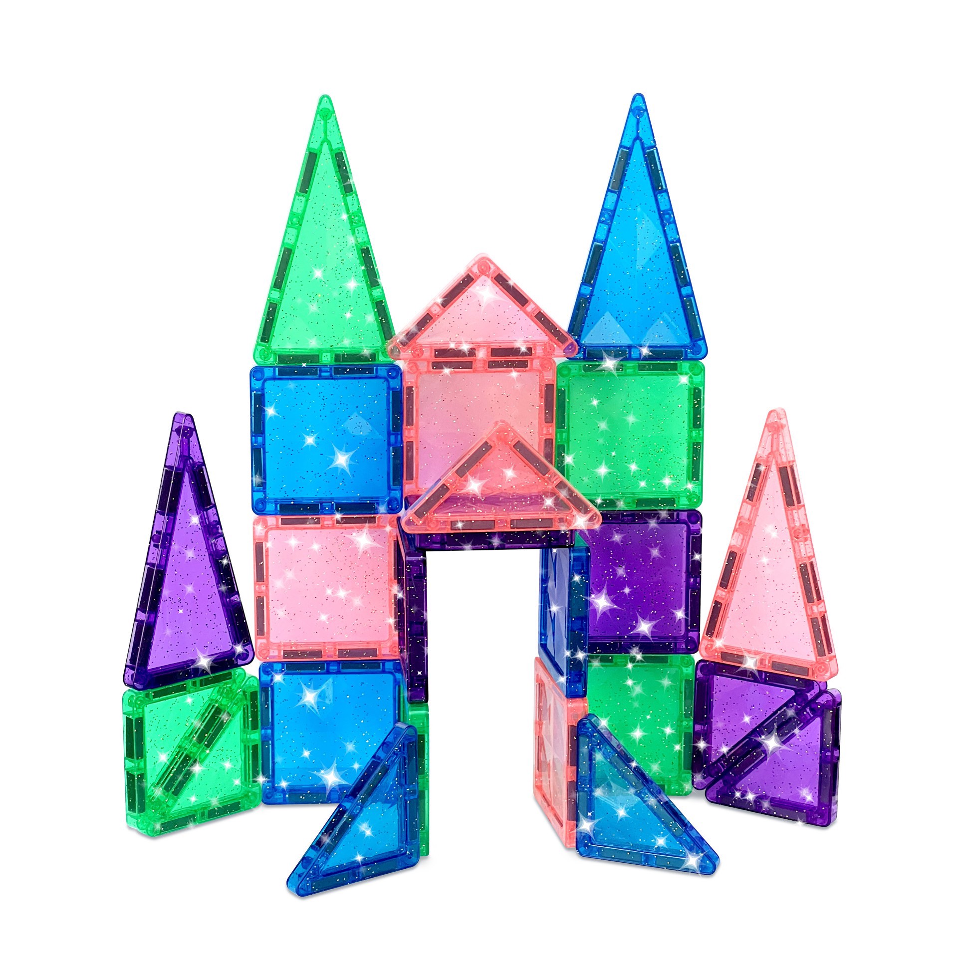 slide 2 of 5, Crayola Glitter Pip-Tiles Mini-Magnetic Building Tiles, 3.5 in x 3.5 in x 2 in