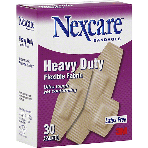 slide 1 of 1, Nexcare Heavy Duty Flexible Fabric Bandages, 30 ct