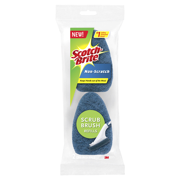 slide 1 of 1, Scotch-Brite Non-Scratch Scrub Brush Refill - 2 Pack - Blue, One Size