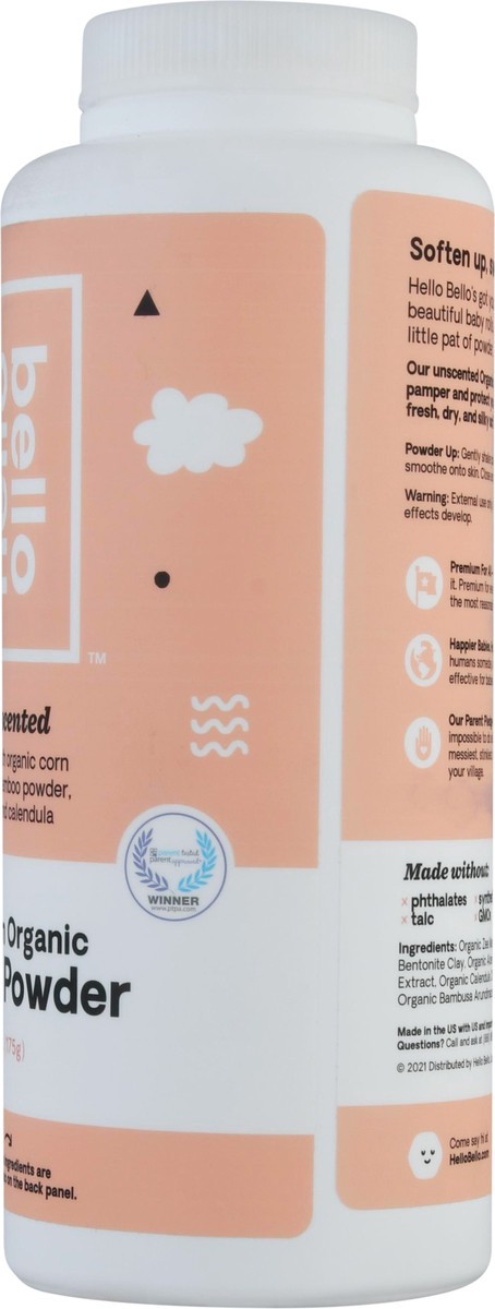 slide 8 of 9, Hello Bello Unscented Premium Organic Baby Powder 6.0 oz, 6.1 oz
