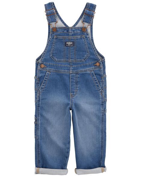 slide 1 of 3, Oshkosh Toddler Stretch Denim Overalls Medium Wash 2T, 1 ct